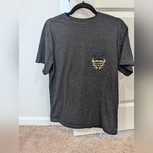 BURLEBO Charcoal Gray T-Shirt with Gold Logo
